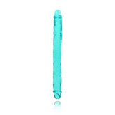 18" DOUBLE CRYSTAL CLEAR DILDO - TURQUOISE